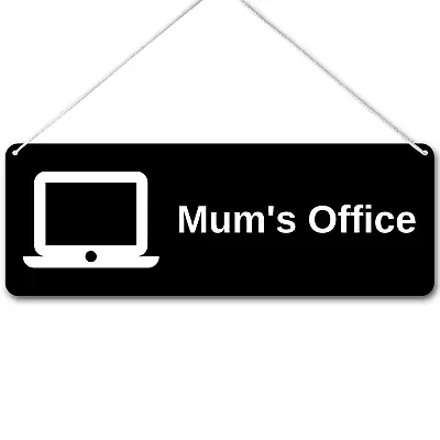 Mum's Office Printed Metal Home Sign Plaque Door Hanger On String 197 X 70mm • £3.99