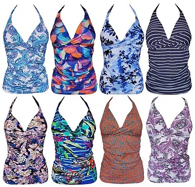 Tankini Halter Tie Neck Top Ladies 10-16 Women Bikini Swimwear Moontide Designer • £13.50
