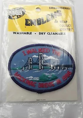 I Walked The Mackinaw  Bridge 1996 Labor Day Michigan Souvenir Patch Mighty Mac • $11.11