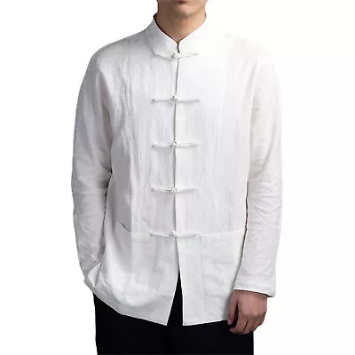 Long Sleeve Shirt Traditional Kung Fu Chinese Style Men's With Mandarin Collar • $18.40