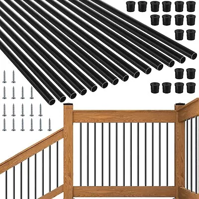 101Pack 26  Aluminum Deck Balusters Round Black Deck Railing Stair Porch Spindle • $135.90