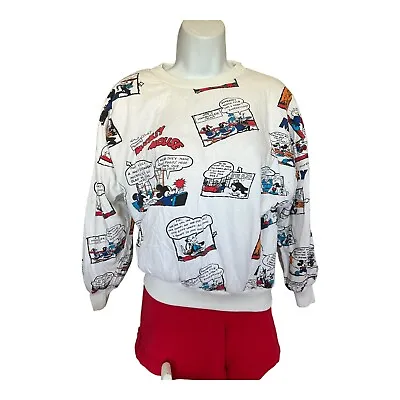 VTG Disney Mickey Mouse Cartoons Reversible Puffy Top Over Cartoon Strip Med • $53.33