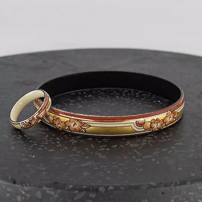 Vintage Michaela Frey Austria Enamel Floral Bangle & Matching Ring - 2 Piece Set • $80.26