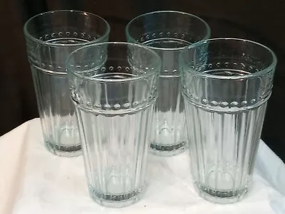 4 Vintage Anchor Hocking Ribbed Annapolis 12 Oz Drinking Glasses • $25