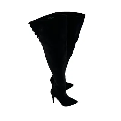 Thigh High Boots Over Knee 4” High Heel Size 8 1/2 Black Sexy Nightclub Dance • $49.99