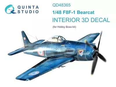 1/48 Quinta Studios 3D Interior Decal #48365 F8F-1 Bearcat For HBS Kit • $19.99