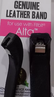 New Replacement FITBIT ALTA Black Genuine Calfskin Calf Leather Watch Band • $13.47