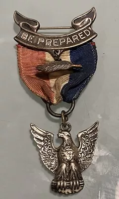 Vintage Eagle Scout Medal Be Prepared Palm Leaf Pin • $69