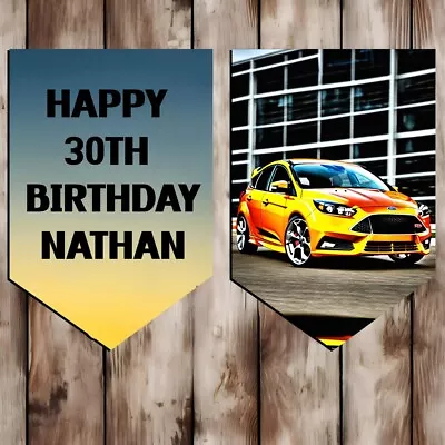 Birthday Bunting  Ford Focus ST Occasion   Party Decoration 8flags  Car • £6.49