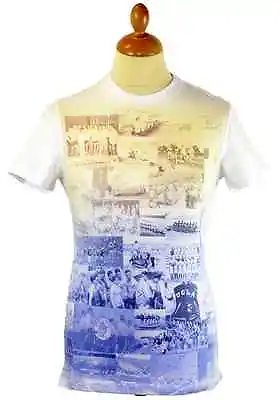 SALE! NEW MENS UCLA 'PENTON' VINTAGE RETRO COLLEGE PHOTO T-SHIRT (WHITE) H162 • £8