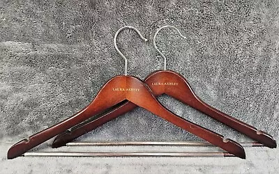 2 Vintage Laura Ashley Cherry Wood Brown Wooden Clothing Wood Hangers • $19.99