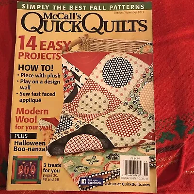 McCall's Quick Quilts Magazine Easy Projects Modern Wool Halloween Projects 2011 • $3.80