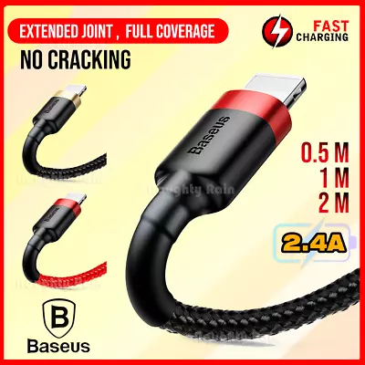 $5.99 • Buy Baseus 1M 2M USB Fast Charging Charger Cable IPhone 13 12 11 Pro XS Max XR X 8 7
