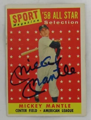 1958 Topps Mickey Mantle All Star #487 Signed Auto Autograph Card • $3999