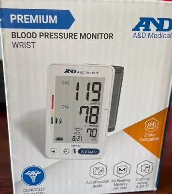 A & D Medical Premium Wrist Blood Pressure Monitor Wrist Cuff UB-543 - OPEN BOX • $27.99