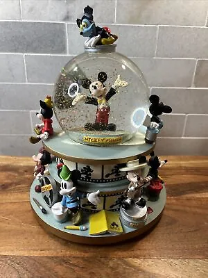 Disney Mickey Mouse Snowglobe  Through The Years  Movies - Some Missing Noses • $55