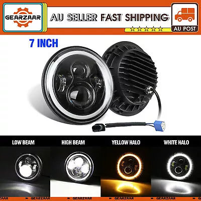 7 Inch Round LED Headlights Halo Angle Eyes For Jeep Wrangler JK LJ TJ CJ 6000K • $28.99