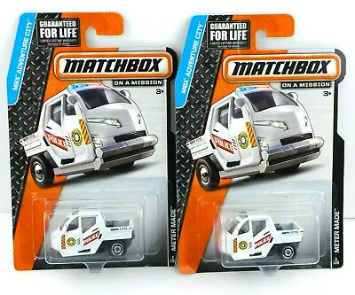 Matchbox 2014 MBX Adventure City Series #2 Meter Made White Police (Set Of 2) • $9.99