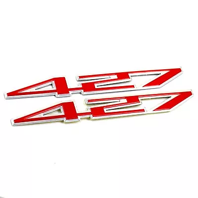 2X 427 Aluminum Emblem Badge Decal Red & Silver For Chevy Corvette Z06-C6 427 CI • $23.99