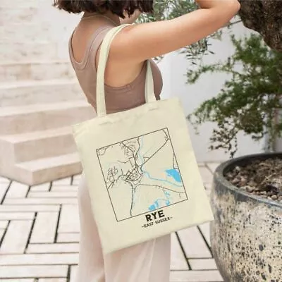 Rye - East Sussex City Street Map Tote Bag • £10.99