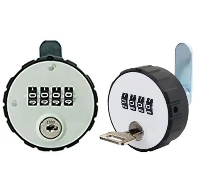 Combination Cabinet Cam Lock 4 Digital Round Padlock With Key Drawer Door Lock • $12.35