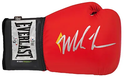 Mike Tyson Autographed Red Everlast Boxing Glove Rh In Silver Beckett 202301 • $129