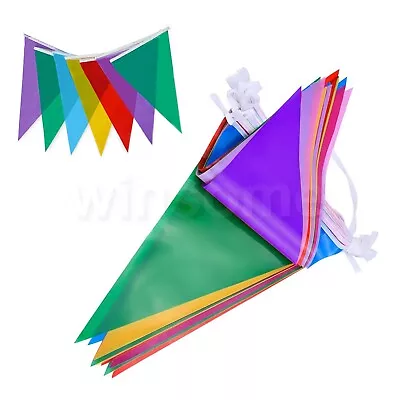 10m Bunting Flag Party Wedding Birthday Decorations Garden Home Outdoor Banners • £2.79