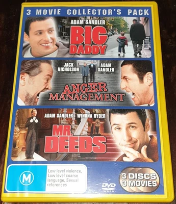 $7.99 • Buy Big Daddy / Anger Management / Mr Deeds - Adam Sandler 3 DVD Set - FREE POST