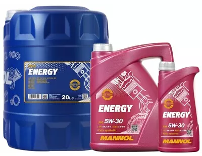 5W30 Fully Synthetic Mannol Energy Engine Oil SN/CH-4 ACEA A3/B4 WSS-M2C913-B • £15.47