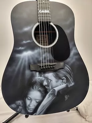 Johnny Cash Custom Painted Airbrushed Martin Signature Acoustic Guitar Tribute  • $1299