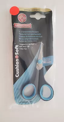 Mundial 1868-1 Cushion Soft Embroidery Scissors 4 1/4  Blue Ergonomic • $9.99