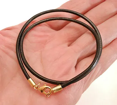 Black Leather Cord Surfer Choker Necklace 3mm - Unisex • $7.49