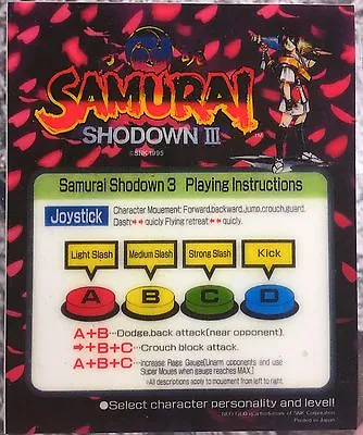 Samurai Shodown (Showdown) III (3) Neo Geo Mini Arcade Marquee • $9.95