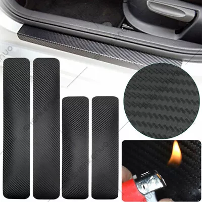 US Car Carbon Fiber Scuff Plate Door Sill Cover Panel Step Protector Guard Black • $5.81