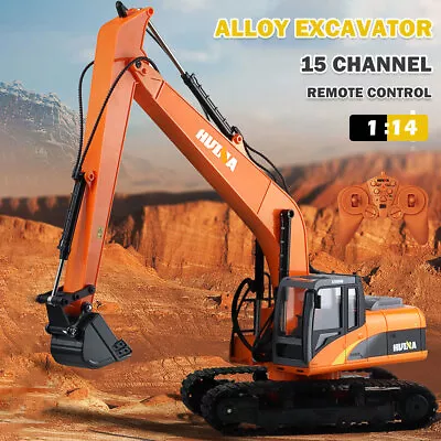 HUINA 1/14 15CH RC Alloy Long Arm Excavator Construction Engineering Vehicle Toy • $89.99