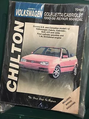 1990-1999 Volkswagen VW Golf Jetta Cabriolet Chilton Repair Service Manual 618 • $18.99