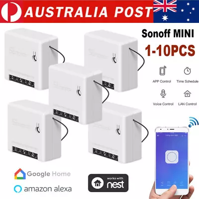 Sonoff MINI Smart DIY Switch Plug WiFi Switch APP Control For Alexa Google Nest • $15.99