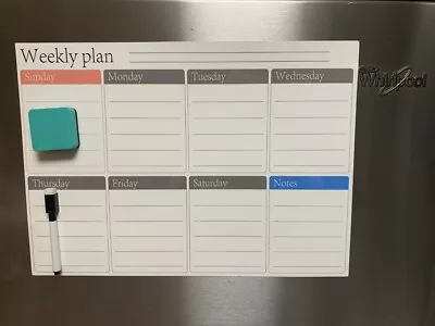 16.5  X 12  Magnetic Refrigerator Calendar White Dry Erase Board Week Planner • $11.99