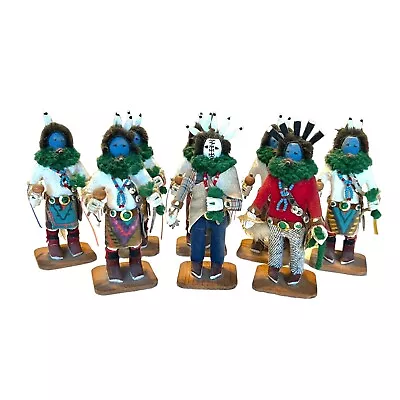 Vintage Native American Yeibechai Dancer  Kachina  Dolls 5  Set Of 8 • $23.50