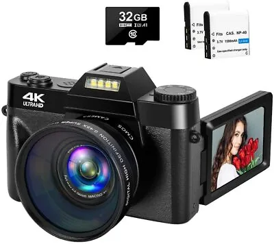 $119.99 • Buy 4K Camera Digital Camera 48MP Vlogging Camera With YouTube 30FPS Video Camera Ca
