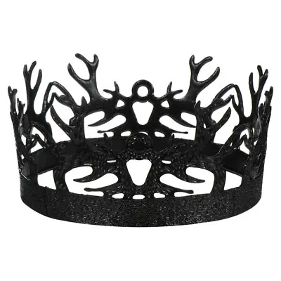  Medieval Man Crown Alloy Black King Retro Cosplay Tiara Palace • $22.98