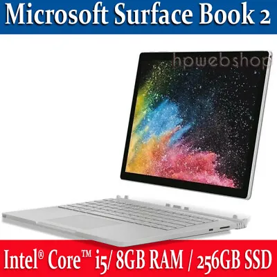 Microsoft Surface Book 2 8th Gen.  Intel I5-8350U 8GB RAM - 256GB SSD  Win11 Pro • £239