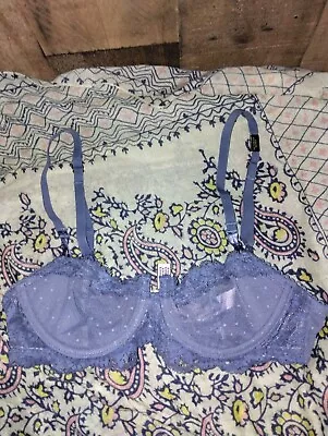 NWT Victoria’s Secret Dream Angels Wicked Push-up Unlined Bra Blue Size 32B • $20