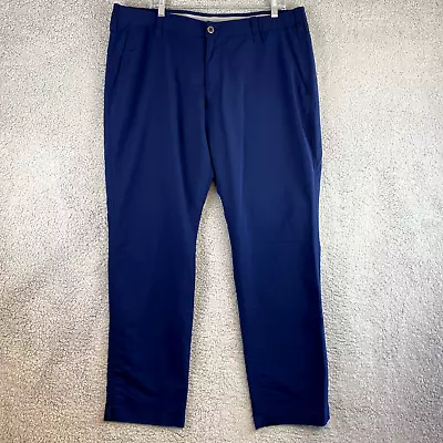 Under Armour Pants Mens 42x34 Blue Golf Loose Performance Elastic Waist Chino • $26.99