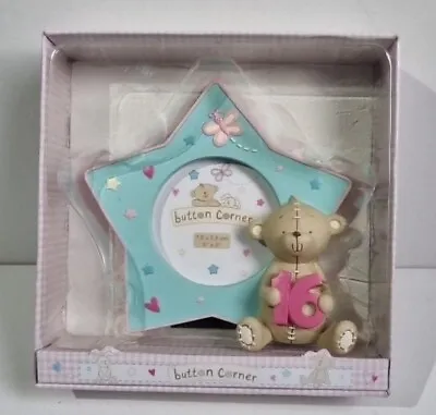 Button Corner Teddy Star 16th Birthday Photo Frame • £7.99