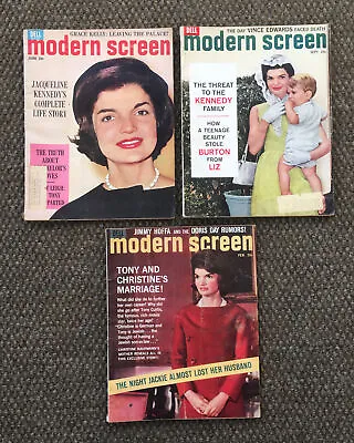 Vintage 1960’s Modern Screen Magazines 1st Lady Jacqueline Kennedy JFK~Marilyn • $21.95