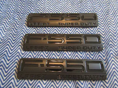 2005 2006 2007 2008 2009 2010 FORD F550 LARIAT FENDER TAILGATE EMBLEMS 3x BLACK • $49.99