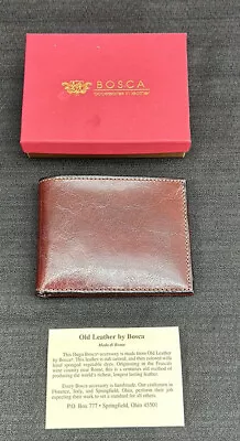 Bosca Old Leather Brown Men's Credit Card Bill Wallet With Box • $65