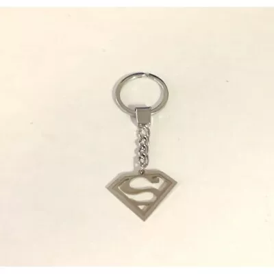 Superman Superhero Dc Comics Laser Cut Logo Chrome Metal Key Chain Ring Usa Made • $24.99