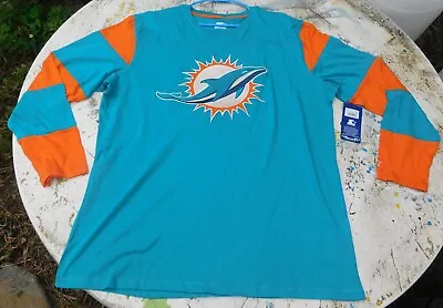New Starter & Nfl Size 2xl Mens Miami Dolphins Long Sleeve Shirt  • $20